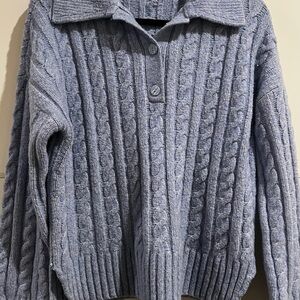 Abercrombie and Fitch Blue Cable Knit Sweater